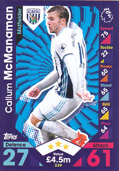 Callum McManaman West Bromwich Albion 2016/17 Topps Match Attax #339